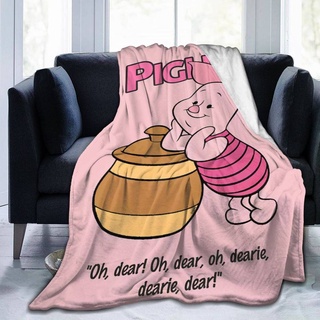 ผ้าห่ม ผ้าฟลีซ แบบนุ่มพิเศษ พิมพ์ลายการ์ตูนดิสนีย์ Piglet ซักทําความสะอาดได้ แฟชั่นสําหรับเครื่องปรับอากาศ 2022