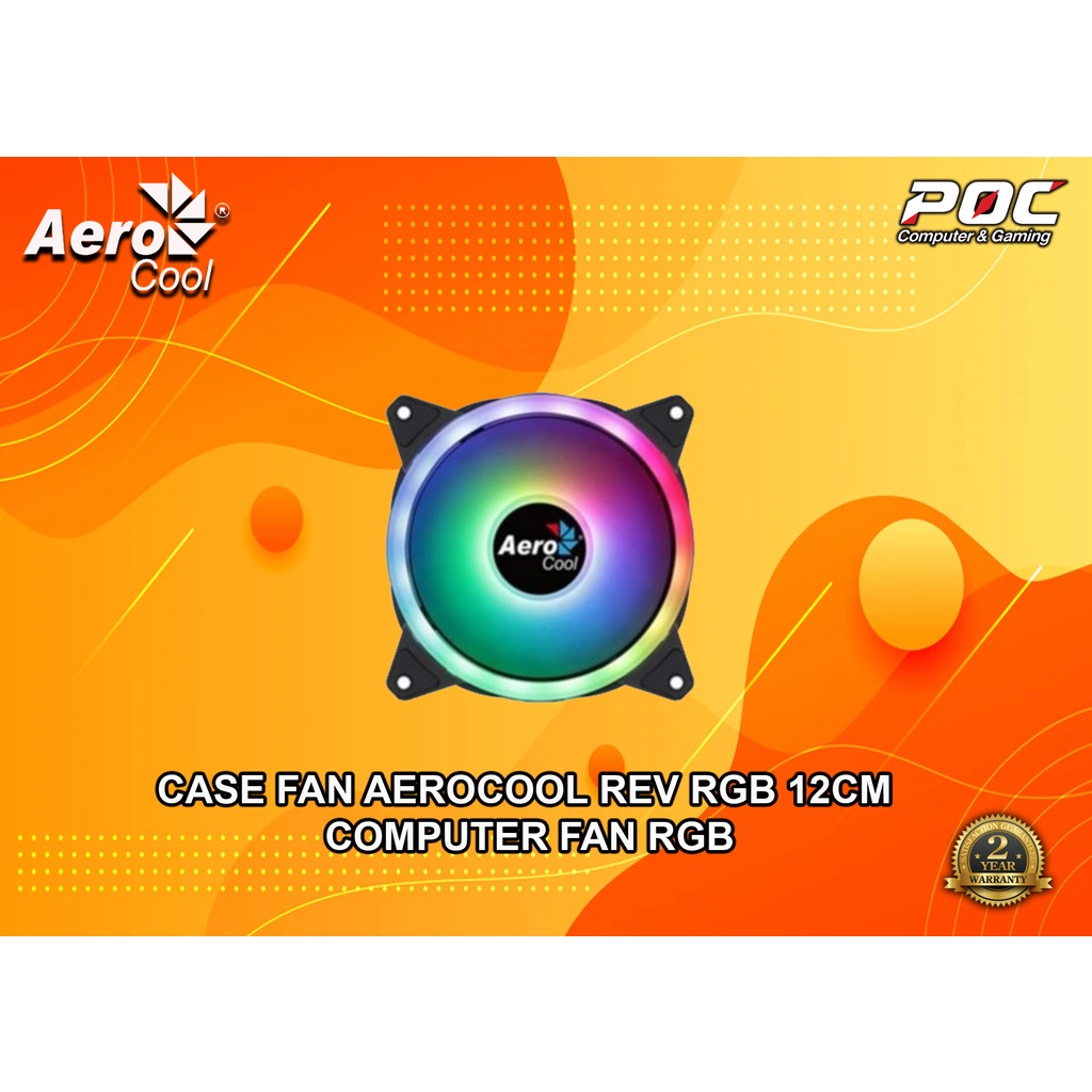CASE FAN (พัดลมเคส) AEROCOOL REV RGB 12CM COMPUTER FAN RGB