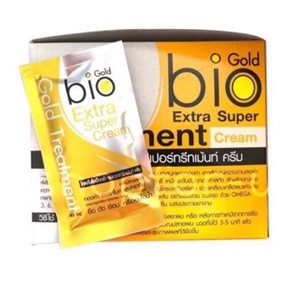 ทรีทเม้นท์หมักผมกล่องสีทอง gold bio Extra super treatment 1 กล่องมี 24 ซอง