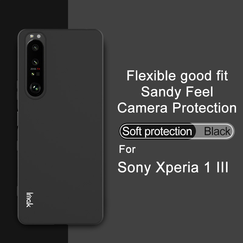 Imak Ultra thin Frosted Casing Sony Xperia 1 III Matte Soft TPU Case Xperia1 3 Silicone Back Cover with Lanyard Hole