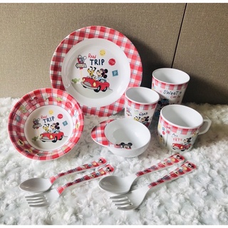 ชุดอาหาร ลายมิกกี้ Road Trip ( ขายแยกชิ้น ) ลิขสิทธิ์แท้ 100% Flowerware by Superware