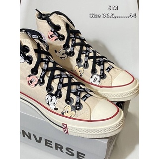 🤍สินค้าพร้อมส่ง🤍 ฟรีค่าจัดส่ง 🤍รองเท้าหุ้มข้อ Converse ลายมิคกี้ พื้นฟ้า สุดน่ารัก ใส่ได้ทั้งหญิงและชาย