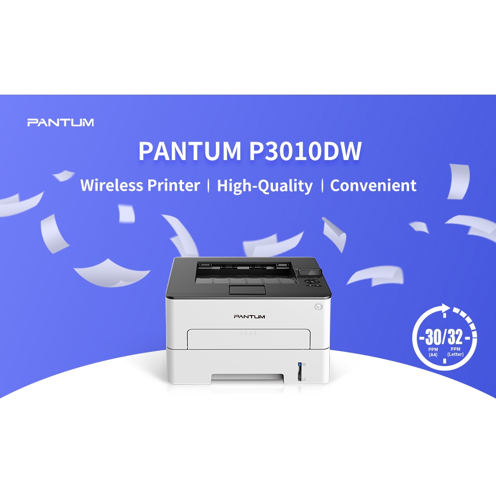 Printer Pantum P3010DW Monochrome Laser  เครื่องปริ้นเตอร์เลเซอร์ขาว-ดำ (Print/Wifi/Network/Duplex/NFC)