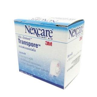 NEXCARE 3M TRANSPORE ทรานสปอร์ เทปแต่งแผลแบบใส เทปใส ฉีกง่าย