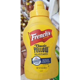 คลาสสิค เยลโล่ มัสตาร์ด ตรา เฟร้นช์ (Frenchs Classic yellow Mustard ) ขนาด 226 g ชนิดขวดบีบ กลูเตนฟรี จากสหรัฐอเมริกา