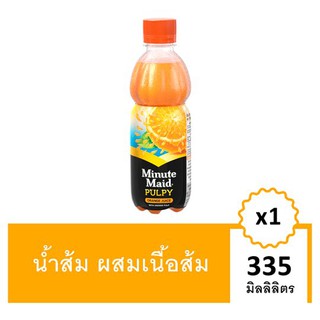 ✨ขายดี✨ มินิทเมด พัลพิ น้ำส้ม ผสมเนื้อส้ม 335มล. Minute Maid Pulp Orange Juice with Orange Pulp 335ml