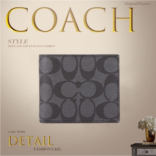 กระเป๋าสตางค์ Coach แท้ / F74993 / กระเป๋าสตางค์ผู้ชาย/กระเป๋าสตางค์ / แพ็คเกจการ์ด /กระเป๋าสตางค์หนัง