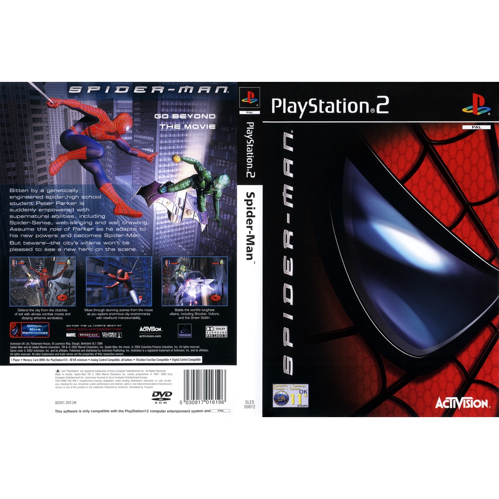 แผ่นเกมส์ PS2 Spider-Man   คุณภาพ ส่งไว (DVD)