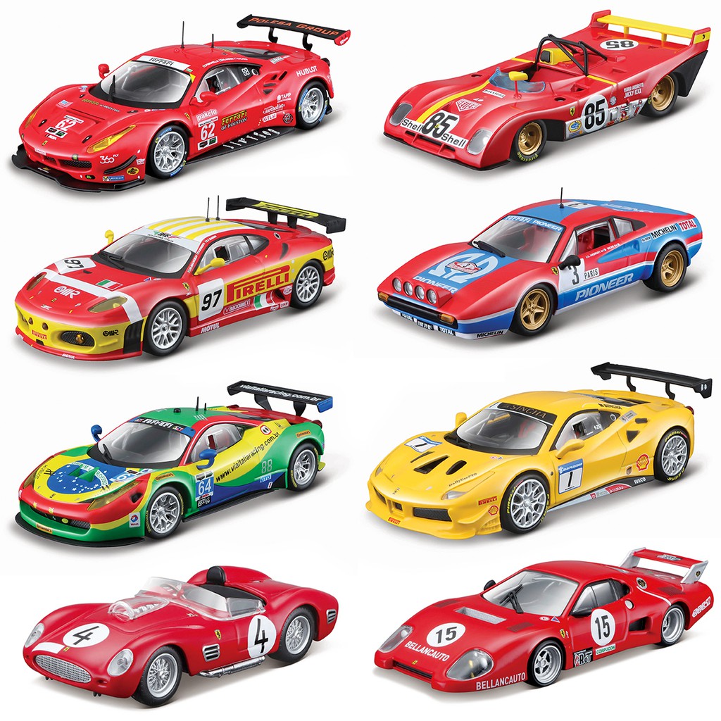 Bburago 1:43 488Gte 312P F430gt2 308Gtb 458Gt3 488 Challenge Static Die Cast ยานพาหนะสะสมรถแข่งของเล