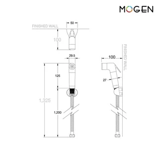 MOGEN RS06 ชุดสายฉีดชำระ ABS ชุบโครเมียม