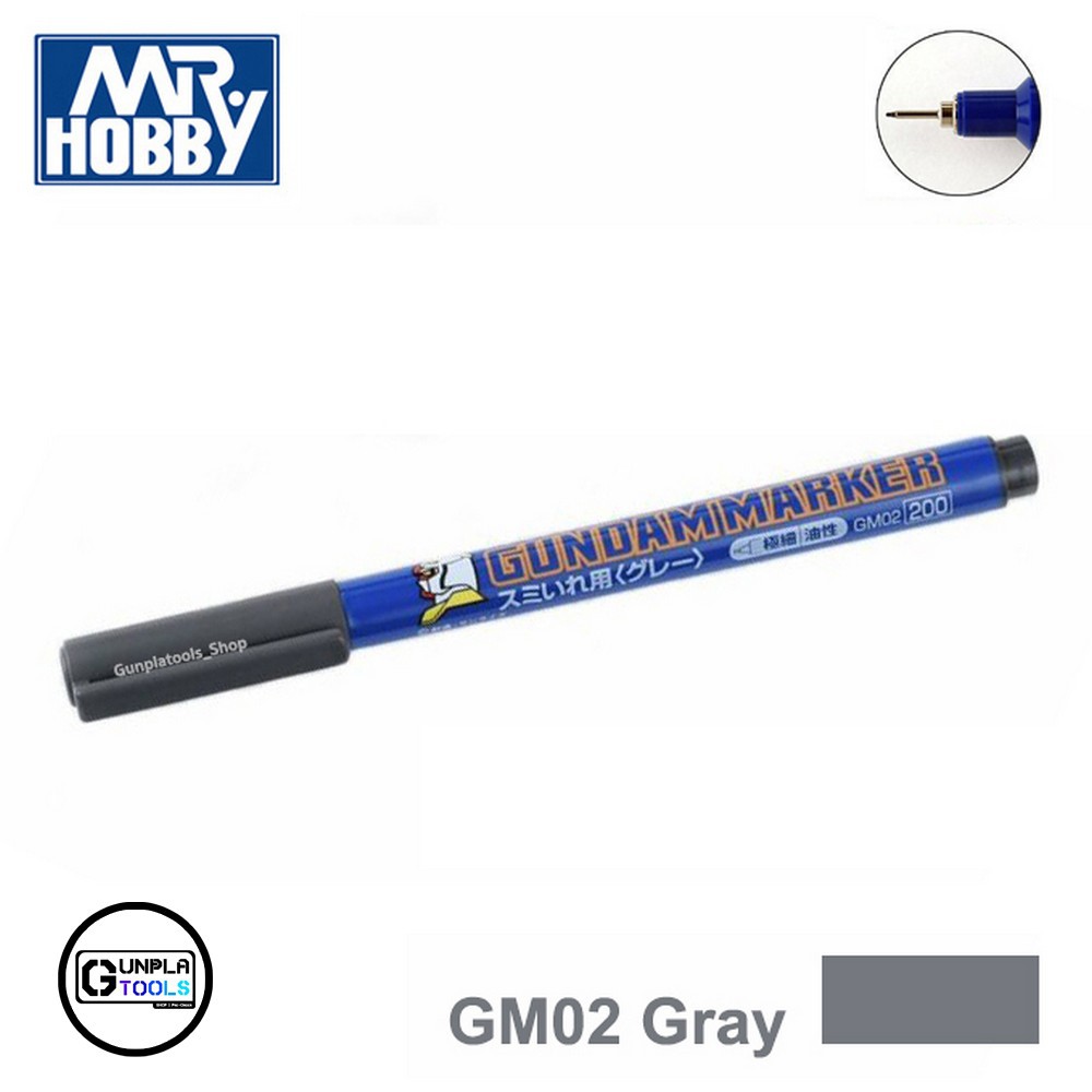 [ MR.HOBBY ] Gundam Marker GM02 Gray กันดั้มมาร์คเกอร์ ปากกาตัดเส้นสีเทา หัว 0.3 mm