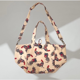 กระเป๋าผ้า crossbody ลายไก่ งานคัตติ้งดีบุผ้าหนา2ชั้น