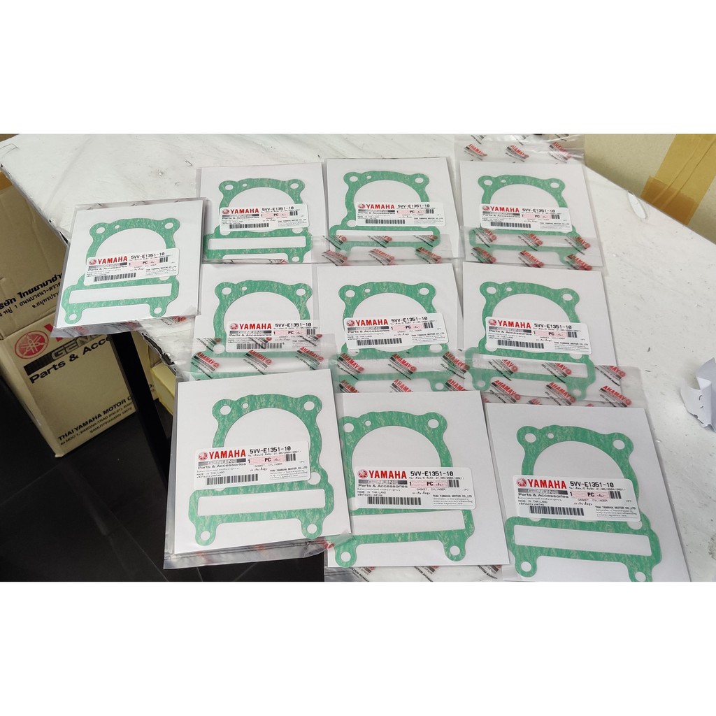 ปะเก็นเสื้อสูบ Mio Fino ตัวเก่า, Nouvo แท้ศูนย์ 5VV-E1351-10