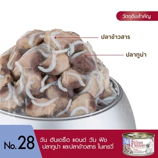 Felina Canino (อาหารสำหรับสุนัข) : NO.28 101 Fish (ปลาทูน่า ปลาข้าวสาร น้ำเกรวี่) 85g.