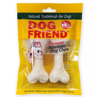 DOG FRIEND ด็อกเฟรนด์ ขนมขบเคี้ยว ครั้นชี่โบน สำหรับสุนัข ขนาด 4.5นิ้ว รสนม (2 ชิ้น)