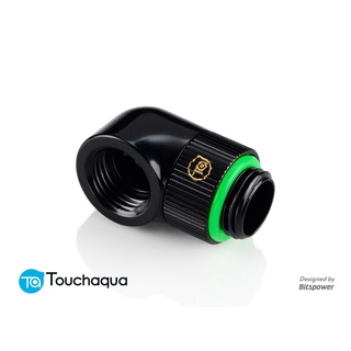 (2 PCS) Bitspower Touchaqua G1/4" Rotary 90-Degree IG1/4" Extender (Glorious Black)