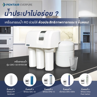 เครื่องกรองน้ำดื่มราคาพิเศษ PENTAIR รุ่น GRO50 System