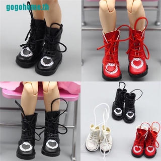 【gogohome】รองเท้าบูทหนัง Pu 1/8 สําหรับตุ๊กตา BJD 1/6 1 คู่