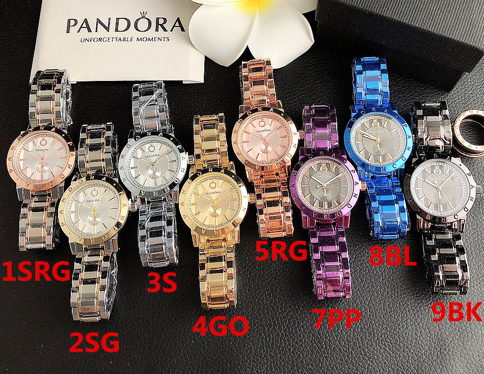 ใหม่ 100% PANDDORA Jam Tangan Wanita นาฬิกาข้อมือลําลอง สายสแตนเลส สําหรับผู้หญิง