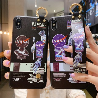 เคสโทรศัพท์มือถือ ลายนักบินอวกาศ Nasa พร้อมสายคล้องมือ สําหรับ Samsung Galaxy note 8 9 10 plus lite note20 ultra s8 s9 s10 s20 plus s21 s22 s23 ultra s20fe s21fe