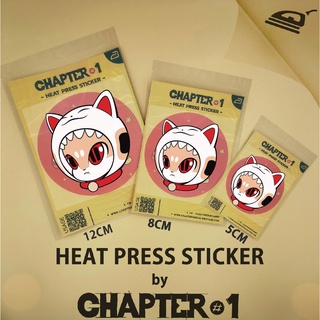 สติกเกอร์รีดร้อน ลาย เดมิโดมิชุดแมว ขนาด 5 ,8 , 12 ซม. / DemiDomi Neko Heat Press Sticker 5, 8, 12 cms