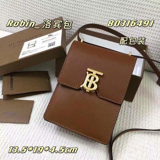 ส่งด่วน เจ้าใหญ่ งานดี  Burberry womens bag tb logo flip lock bag cowhide flip phone bag shoulder messenger bag-