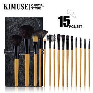 Kimuse 15 ชิ้น / เซต ชุดแปรงแต่งหน้า ขนแปรงนุ่ม และแวววาว ชุดเครื่องมือความงาม อเนกประสงค์