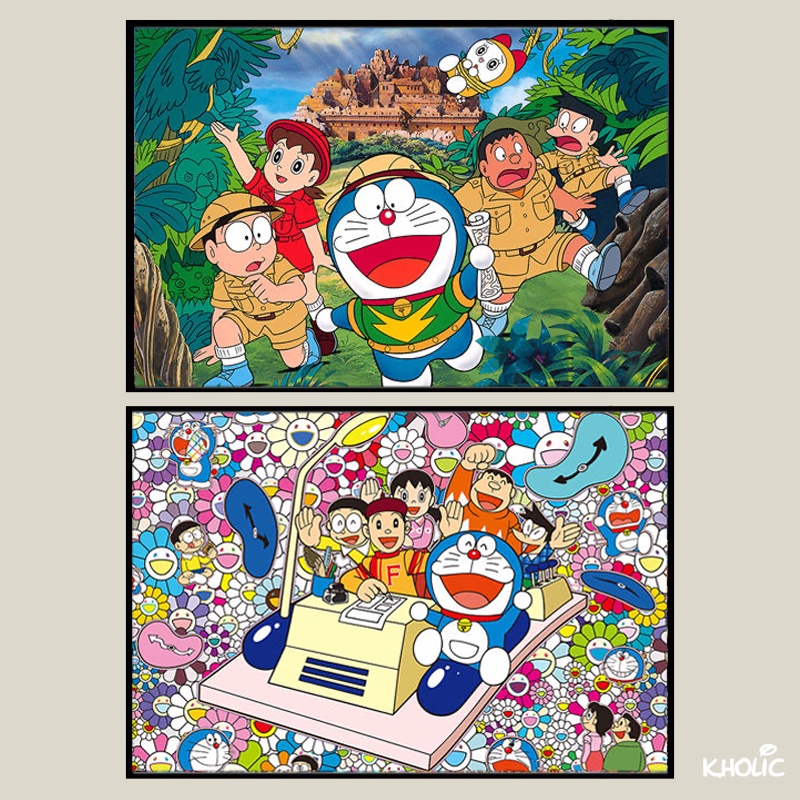 จิ๊กซอว์ไม้ ลายการ์ตูนโดราเอมอน 300 500 1000 ชิ้น ของเล่นสําหรับเด็ก
