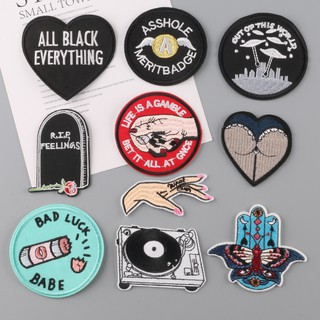 พร้อมส่ง!!DIY iron on patches ตัวรีดติดเสื้อ อาร์มติดเสื้อ ตัวรีดติดผ้า ติดแมส ติดกระเป๋า หมวก แจ็คเก็ต B25