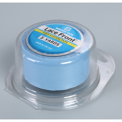 เทปกาวสองหน้า แต่งลูกไม้ สีฟ้า ขนาด 2.54 ซม. (1 นิ้ว)*3 หลา สําหรับต่อขยายเทป วิกผม และวิกผม