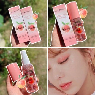 Kiss Beauty Make Up Fix Spray No.2166 สเปรย์พีช สเปรย์น้ำแร่ หอมกลิ่นพีช สเปรย์น้ำแร่ล็อคเครื่องสำอาง ให้ติดทนนาน 75 ml.