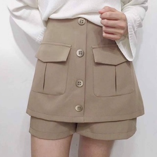 กางเกงกระโปรงกระเป๋า BUTTONED POCKET SKIRT SHORTS