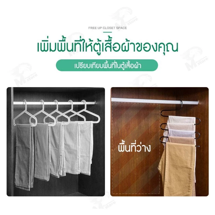 [เเขวนได้5ตัว] ไม้แขวนกางเกง ไม้แขวนเหล็ก ตากผ้า รูปตัวS ที่แขวนกางเกงกระโปรงไซซ์ใหญ่ รุ่นประหยัดพื้นที่ พร้อมส่ง!! SS1 thumbnail 8