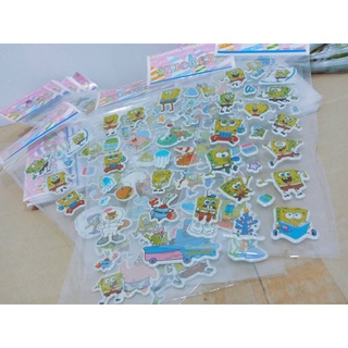 SpongeBob ฟองน้ำสีเหลืองเจ้าสมุทร สติ๊กเกอร์ 3D มีให้เลือกหลายแบบ