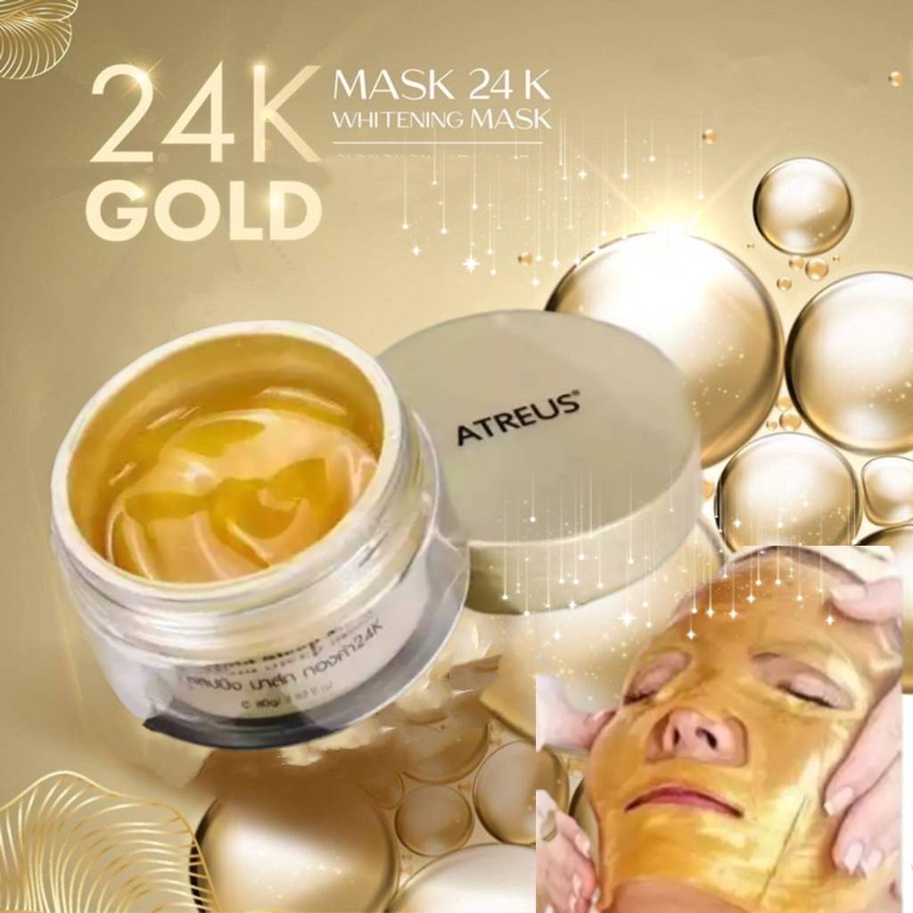 🔥พร้อมส่ง🔥ATREUS GOLD SLEEP MASK สลิปปิ้ง มาร์กทองคำ 24K มาร์กหน้าก่อนอน กระจ่างใส่ ไร้ริ้วรอย ชุ่มช