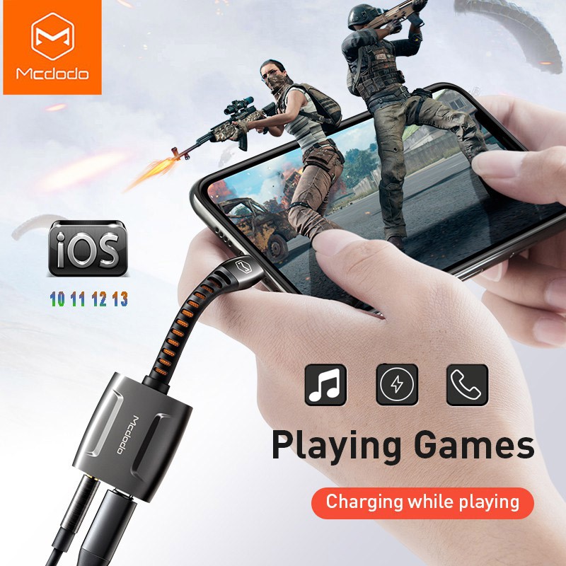「Lower Price」Mcdodo IPhone 12 Adapter Charge and Headphone 2 in 1 Lightning To 3.5mm Jack Earphone Aux Audio Cable