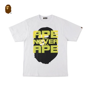 HH BAPE เสื้อยืดแขนสั้นลายตัวอักษรของผู้ชาย,เสื้อสีฮิตพิมพ์ลายหัว Ape สำหรับฤดูใบไม้ผลิและฤดูร้อน เสื้อยืดผ้าฝ้าย