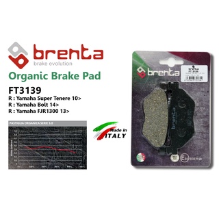 ผ้าเบรคหลัง BRENTA FT3139  SUPER TENARE 10/BOLT 14/TMAX