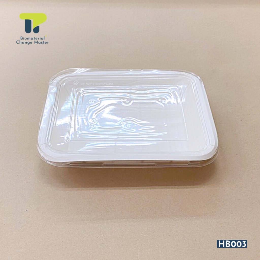 [ยกลัง] บรรจุภัณฑ์ กล่องอาหาร กล่องมีฝาใส เเละกระดาษไฮบริด 1600 มล.(100 ชิ้น) (20HB003).