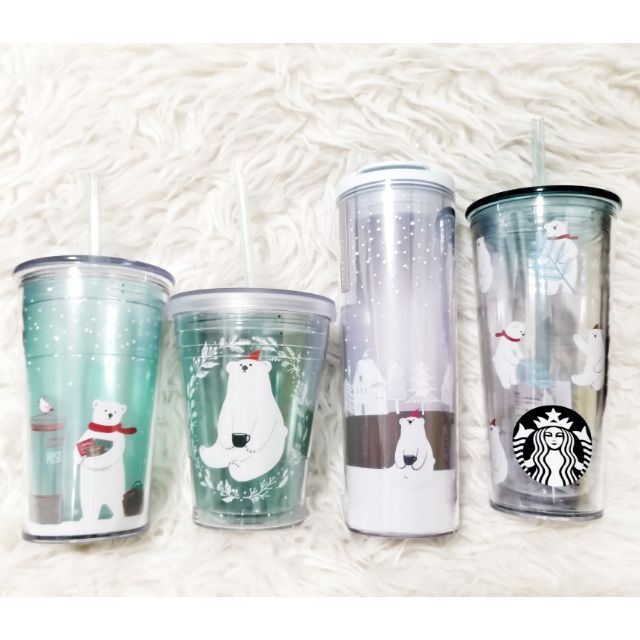 แก้วน้ำพลาสติก Polar Bear Cold Cup 2019 Starbucks Thailand X'Mas