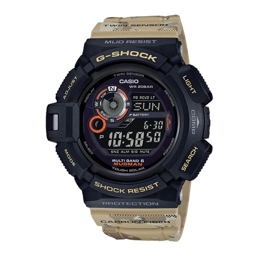 Casio G-Shock นาฬิกาข้อมือผู้ชาย สายคาร์บอนไฟเบอร์ รุ่น GW-9300DC-1 - สีน้ำตาล
