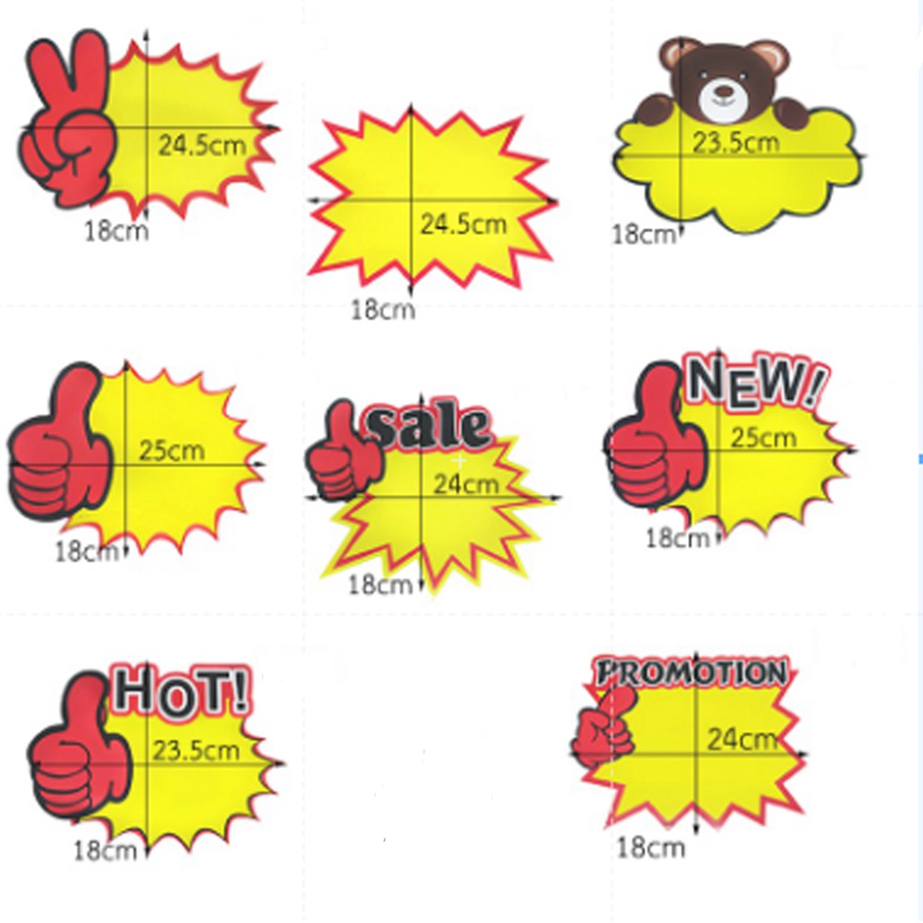 💥ป้ายราคา25x18 cm แพคละ 10แผ่น🔥ป้ายโฆษณา หยุดทุกสายตา🔥ราคาส่ง✔️พร้อมส่ง  🧩ป้ายโปรโมชั่น ป้ายเซลล์