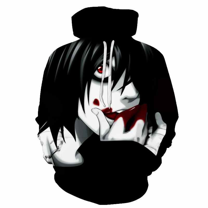 เสื้อกันหนาวมีฮู้ดพิมพ์ลายอนิเมะ Death Note Grim Ruk Liuk Ye God Moon ...