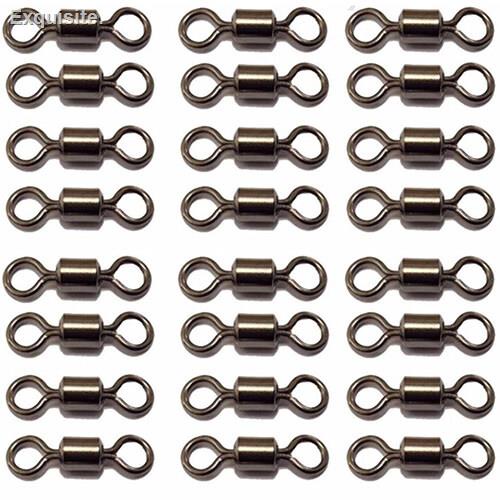 100Pcs Heavy Duty Fishing Barrel Bearing Rolling Swivel Ring Connector