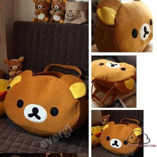 กระเป๋าสะพายไหล่กระเป๋าถือสําหรับสตรีขนาดใหญ่ลาย rilakkuma cute bear brown