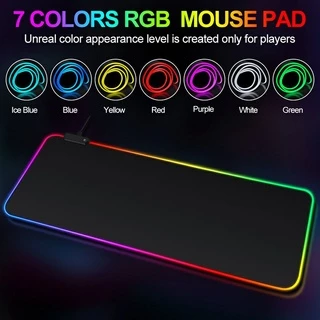 แผ่นรองเมาส์มีไฟ RGB Gaming Mousepads แผ่นรองเม้าส์สำหรับเล่นเกมส์ 80cm×30cm mouse pad with lights 7colors