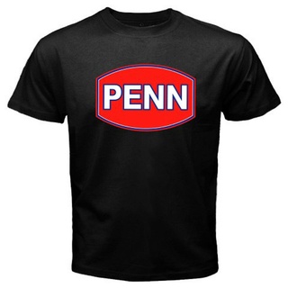 เสื้อยืดผ้าฝ้าย พร้อมส่ง เสื้อยืด พิมพ์ลายโลโก้ตกปลา Penn สีดํา คุณภาพสูง สําหรับผู้ชาย