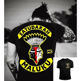 【Chic Tops】gildan เสื้อยืด ผ้าฝ้าย 100% พิมพ์ลาย Satudarah Mc World Maluku Motorcycle สําหรับผู้ชาย (2)