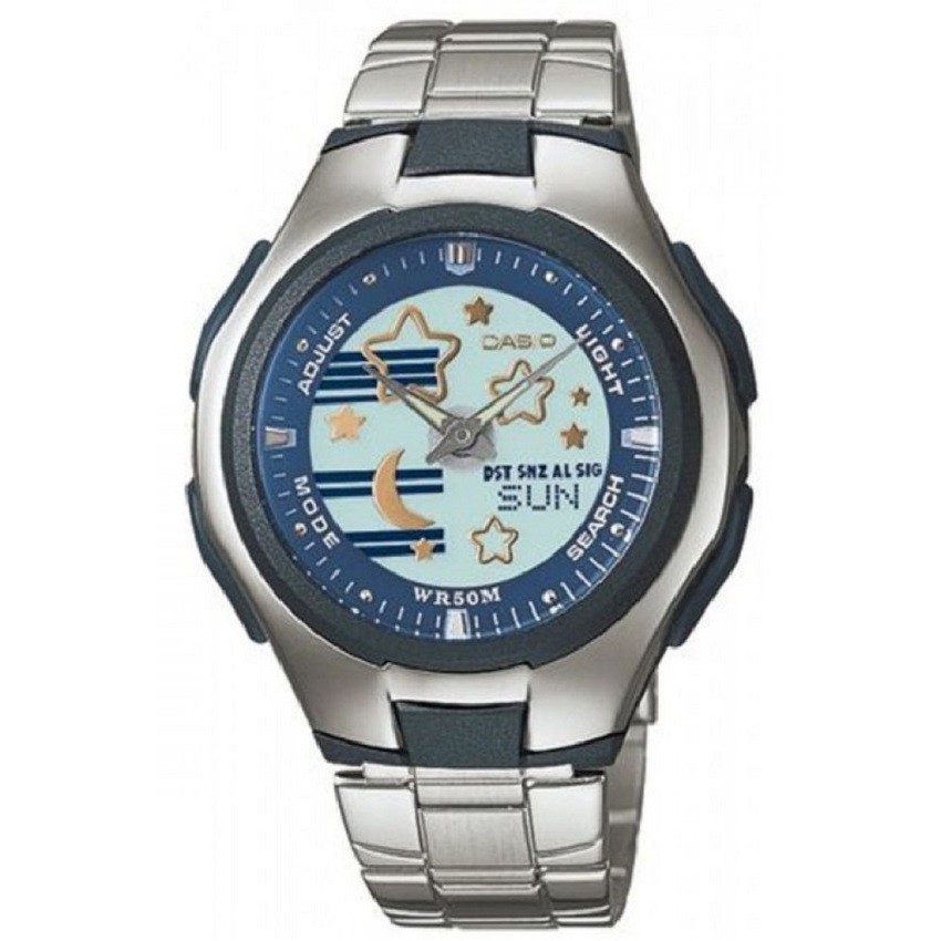 Casio Poptone นาฬิกาข้อมือผู้หญิง สายสแตนเลส รุ่น LCF-10D-2AVDR - Silver