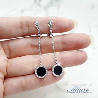 Allure ต่างหูหนีบ งานพรีเมี่ยมคัดเกรด ประดับเพชรcz ใส่ง่ายเข้ากับทุกชุด